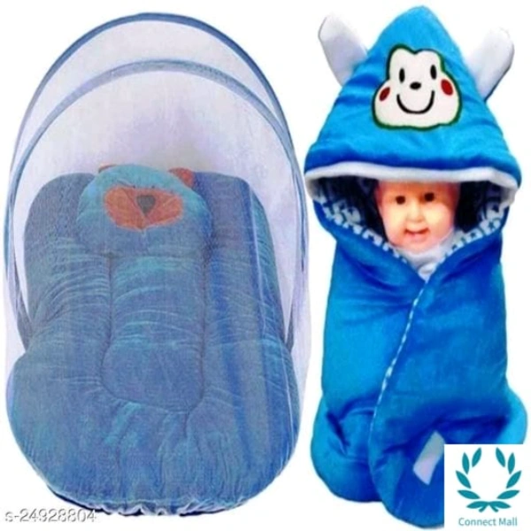 Attractive Baby Mosquito Nets - New Born, Blue, Cotton, Mosqutio Net, Pack of:2